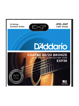 Daddario EXP36 80/20 Bronze, 12-String, Light,