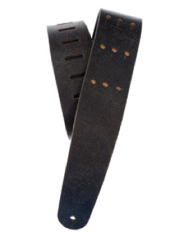 Planet Waves Blasted Leather Guitar Strap, Black With Brass Rivets