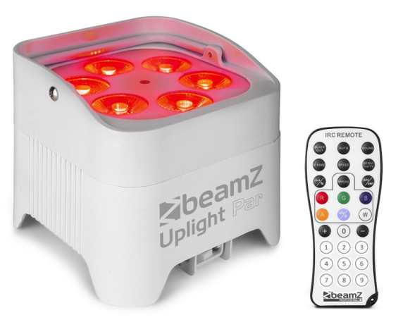 Beamz BBP96SW - Battery Uplight Par 6x12W WDMX