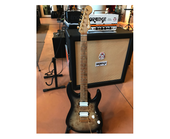 Charvel Pro-Mod DK24 HH 2PT CM Poplar Burl Transparent Black Burst