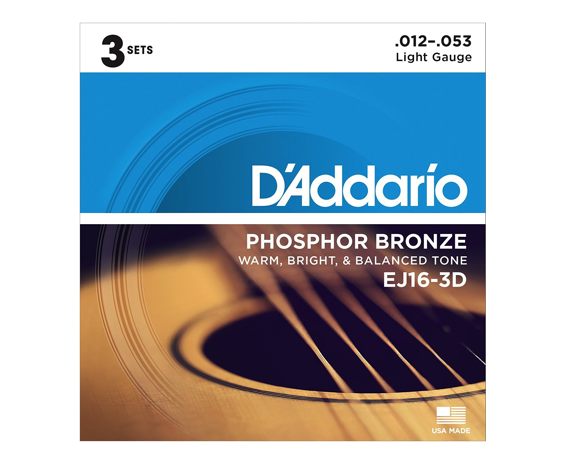 Daddario EJ16 Phosphor Bronze Light 3Pack 12-53