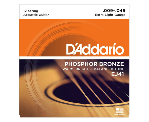 Daddario EJ41 Extra Light 12-String Phosphor Bronze