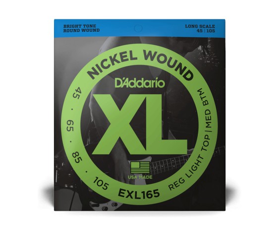 Daddario EXL165 Corde per basso Nickel Wound 45-105