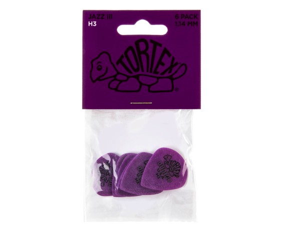 Dunlop 472PH3 Tortex Jazz III H3 Heavy Player's Pack 6 Picks