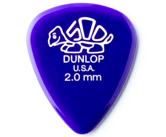 Dunlop 41P2.0 Delrin 500 2.0mm Purple Player's 12 Picks