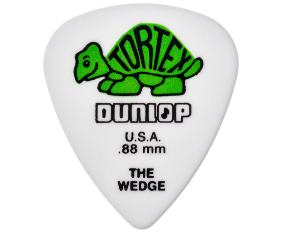 Dunlop 424P Tortex Wedge Green 0.88mm Player's 12 Picks