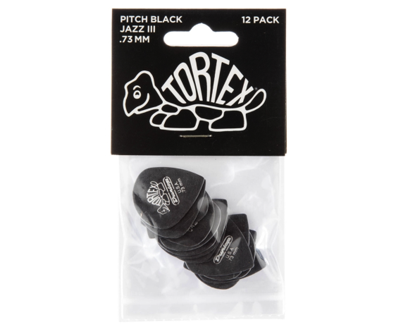 Dunlop 482P Pitch Black Jazz .73 12 Pack