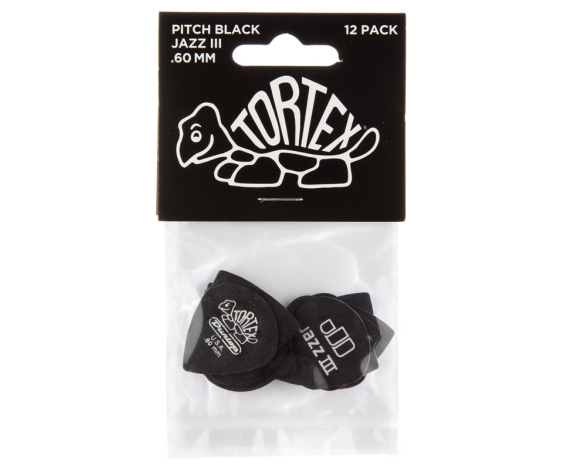 Dunlop 482P Pitch Black Jazz III .60 12 Pack