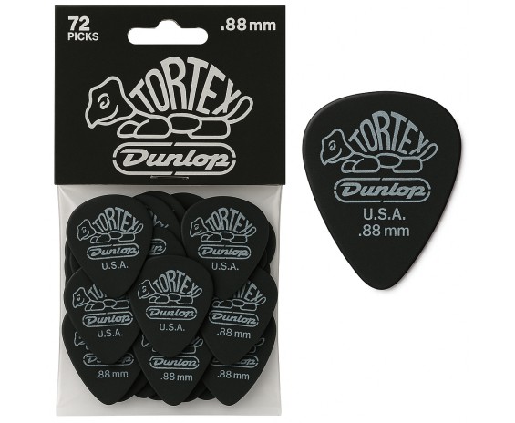 Dunlop 488R.88  Pitch Black Standard .88mm - 72 plettri