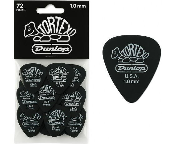 Dunlop 488R1.0 Pitch Black Standard 1.0 mm - 72 plettri