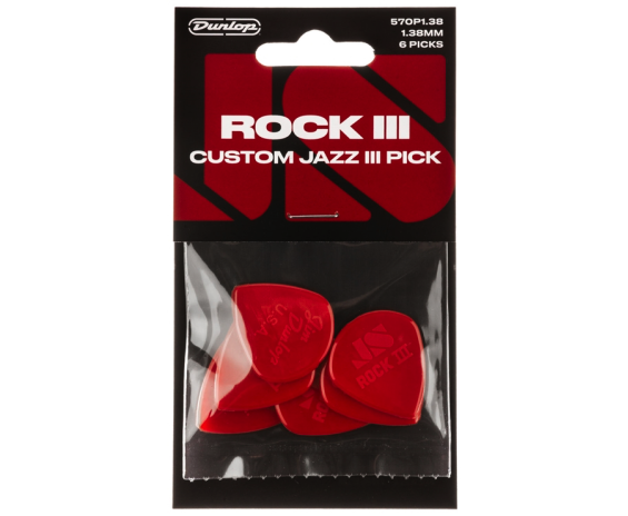 Dunlop 570P138 Rock III Custom Jazz III Player Pack  6