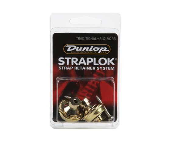 Dunlop SLS1502BR Straplok Traditional Strap Retainer System - Brass
