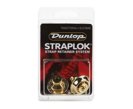 Dunlop SLS1504G Straplok Traditional Strap Retainer System - Gold