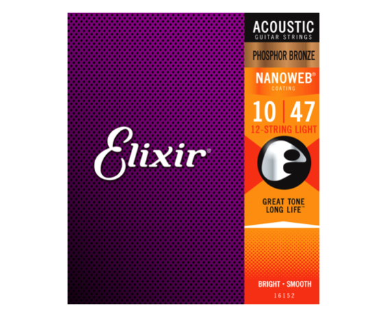 Elixir 16152 Nanoweb Light Phosphor Bronze 12 String 10-47