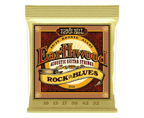 Ernie Ball 2008 Earthwood Rock & Blues Acoustic Guitar Strings 10/52