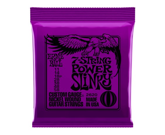 Ernie Ball 2620 -7 corde per chitarra elettrica Power Slinky