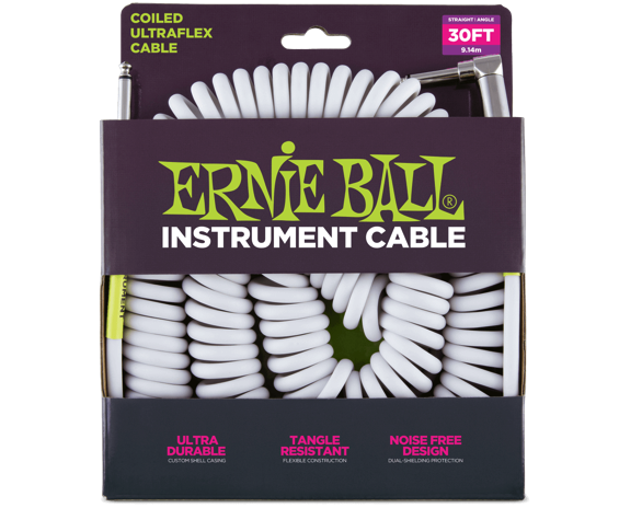 Ernie Ball 6045 Coiled Cable White