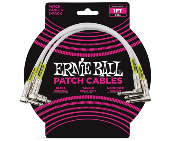 Ernie Ball 6055 Patch Cable 3PK White
