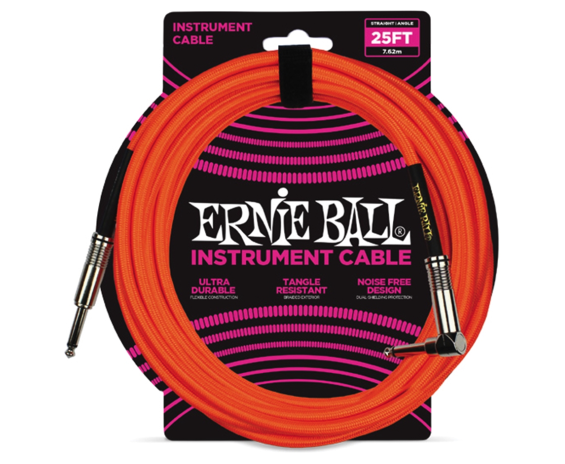 Ernie Ball 6067 Braided Neon Orange Cabble 7,6m