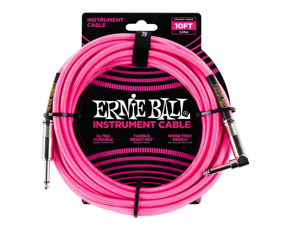 Ernie Ball 6078 Braided Cable Neon Pink