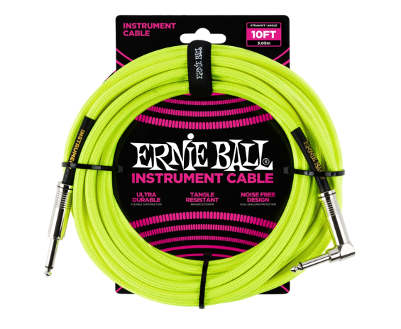 Ernie Ball 6080 Cavo Braided Neon Yellow