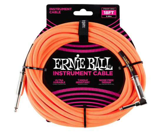 Ernie Ball 6084 Braided Cable Neon Orange