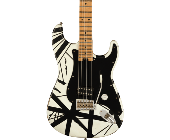 Evh Striped Series '78 Eruption - White with Black Stripes Relic