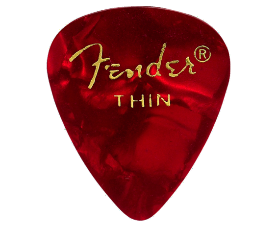 Fender 351 Shape Picks Thin Red Moto