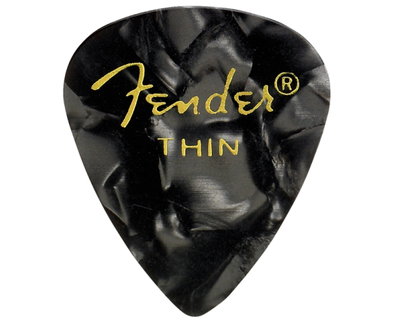 Fender 351 Shape Thin Black Moto 12 Picks