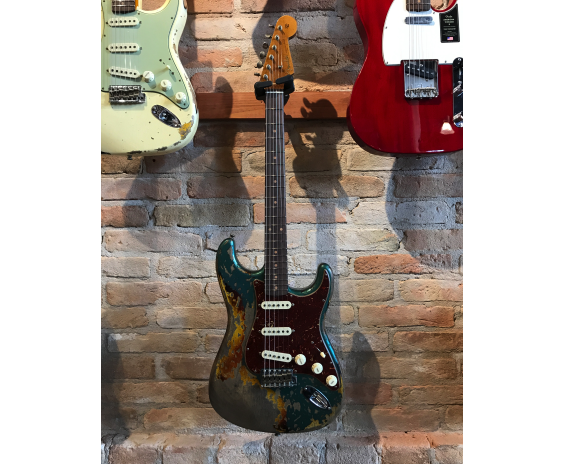 Fender Limited Edition Roasted '61 Stratocaster Super Heavy Relic - Aged Sherwood Green Metallic over 3T Sunburst