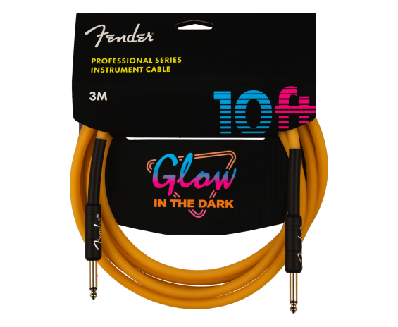 Fender Professional Glow in the Dark Cable, Orange, 10'