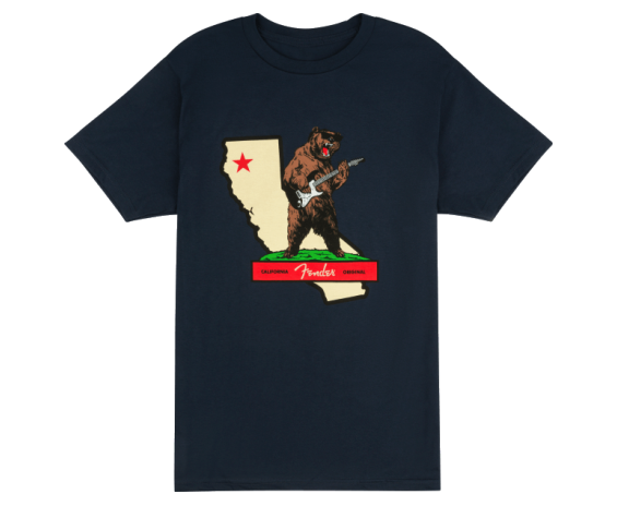 Fender Rocks Cali T-Shirt, Navy, L