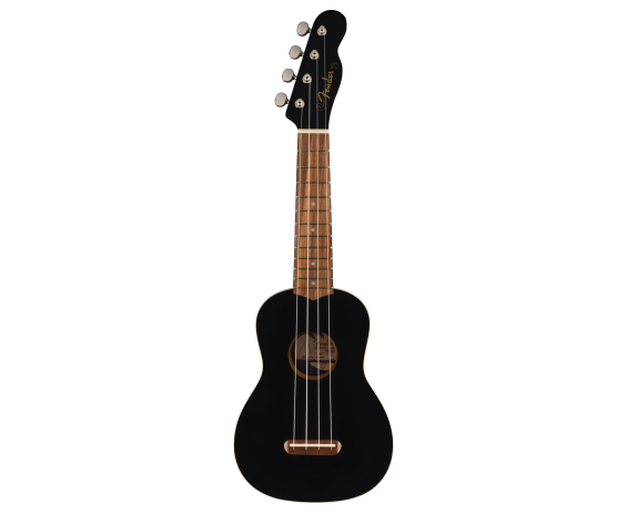Fender Venice Soprano Uke, Walnut Fingerboard, Black