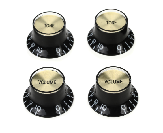Gibson PRMK-020 - Top Hat Style Knobs Black/Gold Insert