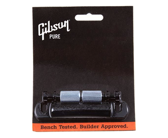 Gibson Stop bar black chrome with studs & insert PTTP-050