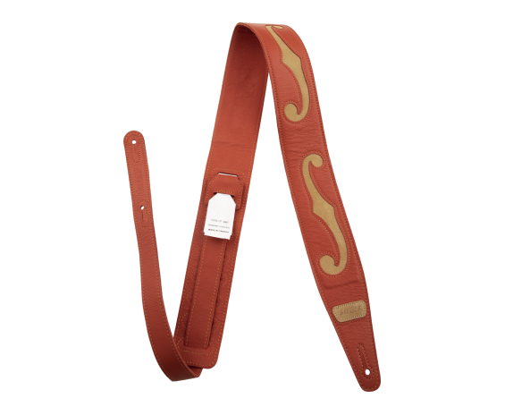 Gretsch F-Holes Leather Strap Orange and Tan
