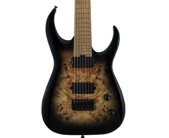 Jackson Pro Series Signature Misha Mansoor Juggernaut HT7P Black Burst Burl