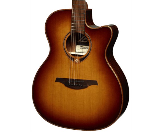 Lag T118ACE-BRS Tramontane 118 Auditorium Cutaway Brown Shadow