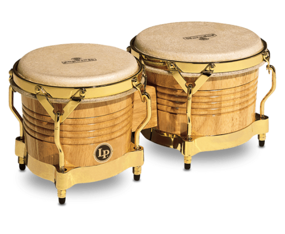 Latin Percussion M201-AW Matador Bongos, Natural/Gold Hardware