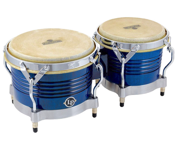 Latin Percussion M201-BLWC Matador Bongos, Blue/Chrome Hardware