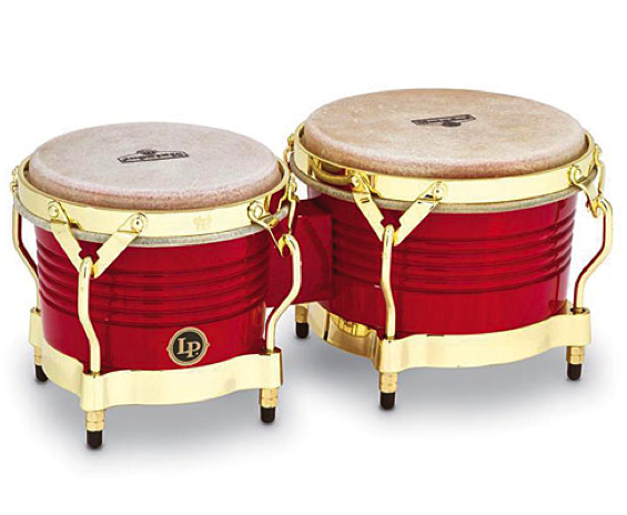 Latin Percussion M201-RW Matador Bongos, Red/Gold Hardware