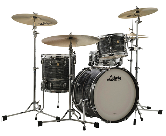 Ludwig Classic Maple Downbeat FAB Shell Pack in Vintage Black Oyster