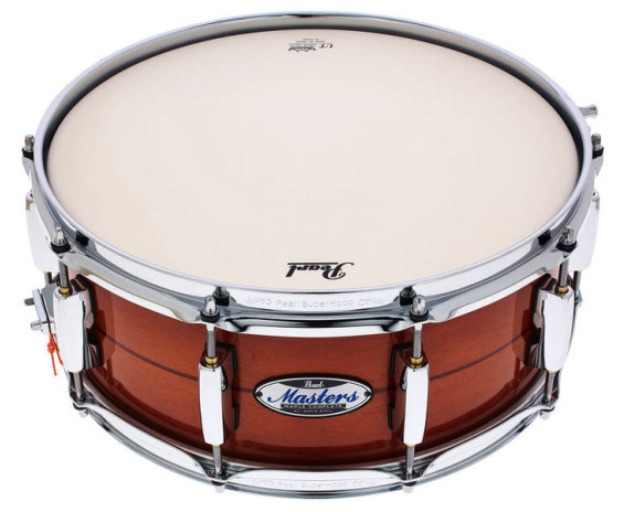 Pearl MCT1455S/C840 Masters Maple Complete 14x5.5 Snare Drum - Almond Red Stripe