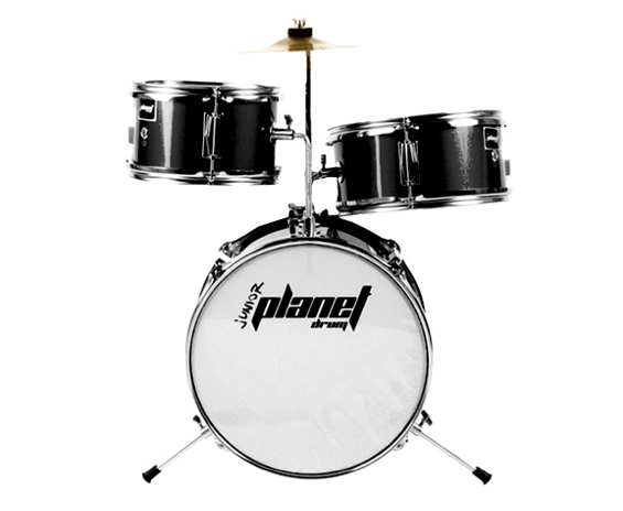 Planet Baby - 3 Pcs Drumset In Black