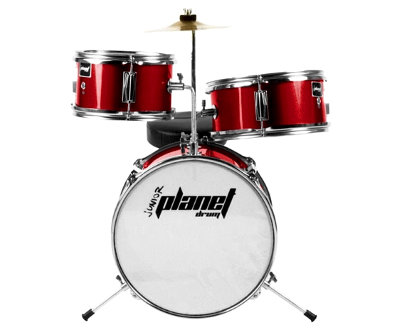 Planet Baby - 3 Pcs Drumset In Metallic Red