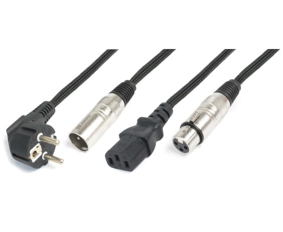 Power Dynamics CAVO COMBI LEGGERO CX10-10 SCHUKO - XLR M / IEC F - XLR F 10M