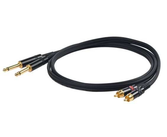 Proel CHLP310LU3 2x Jack Mono 6,3mm - 2x RCA Cable 3 Meters