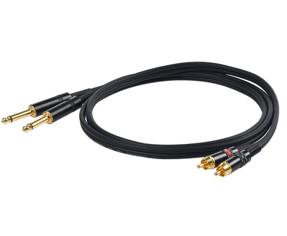 Proel CHLP310LU5 Cable 2x Jack Mono 6,3mm - 2x RCA 5 Meters