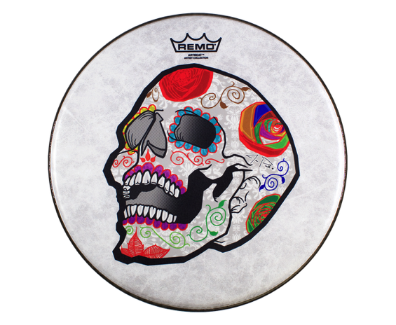 Remo CS-0814-20-AB002 - José Pasillas Candy Skull ArtBEAT - Artist Collection Drumhead