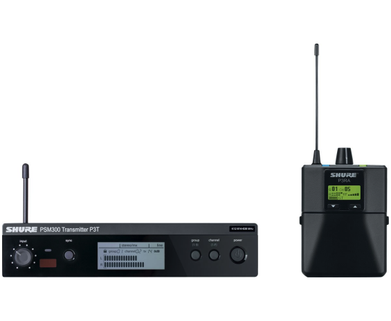 Shure PSM300 P3TERA Transmitter P3TE + Receiver P3RA (L19)